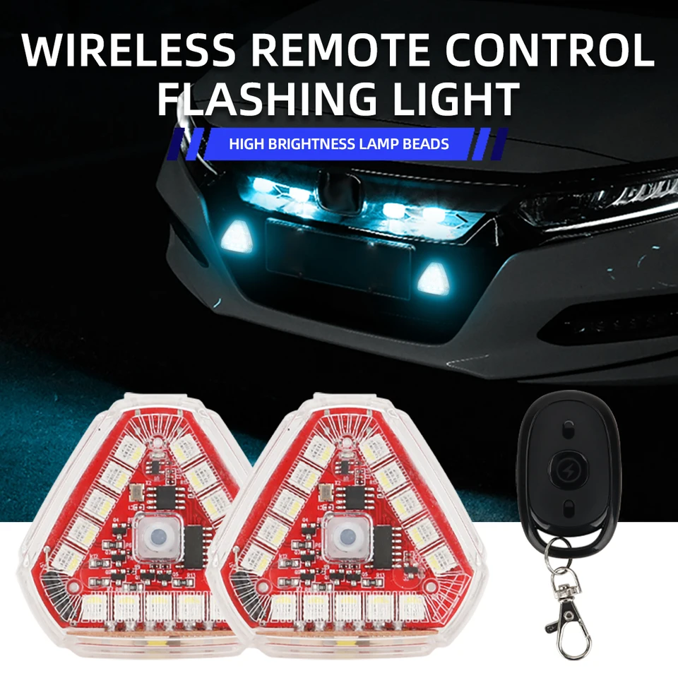 Motocykle RGB rozsvietia nočné auto bezdrôtové varovanie proti krádeži Upozornenie Svetlo zabraňuje zadnej zrážke strobost