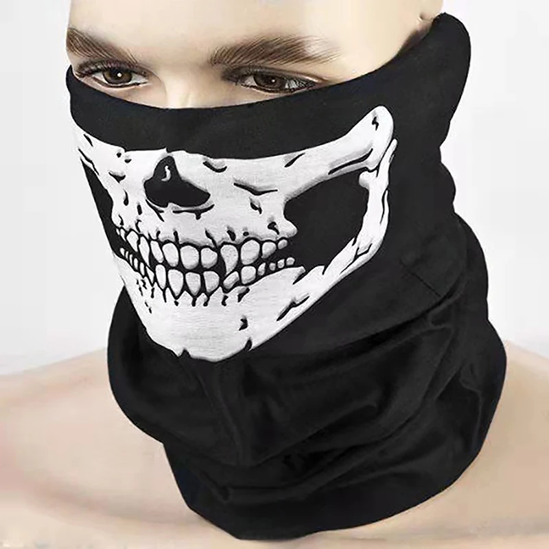 Motocyklová hlava hlavy čiapka muži Balaclava Multifunkcia lebky masky na bicykli Maska štítu Sunkreen Halloween Mask