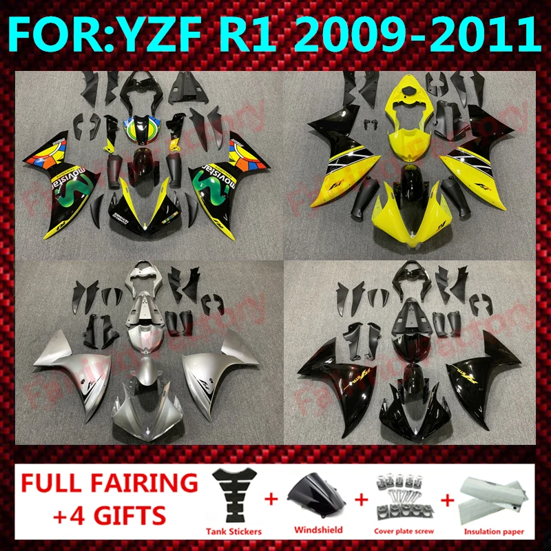 Motocyklová kapotážová súprava ABS Plastické vstrekovanie tela Kozity karosérie pre Yamaha R1 YZF1000 YZF-R1 2009 2010 2011 ZXMT