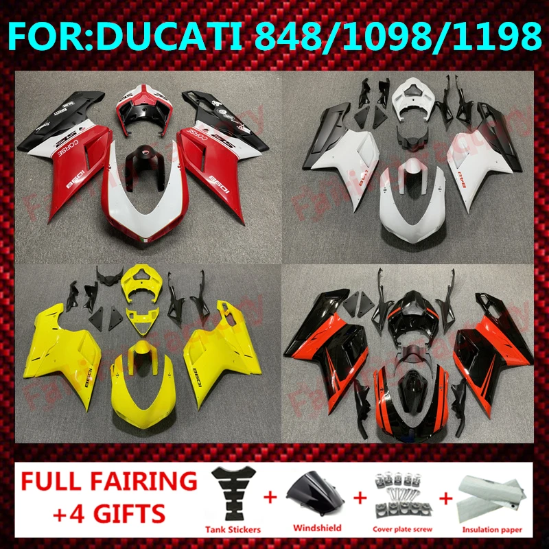 Motocyklová kapotážová súprava Body Kit plast pre Ducati 1198 1098 848 2007 2009 2010 2010 2012 2012