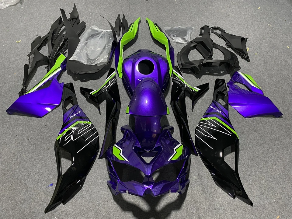 Motocyklová kapotážová súprava ZX-25R ZX-4R 2019 2020 2021 2022 2023 2024-25R-4RR 19 2021 22 23 24 Fialové zelené motocykel.