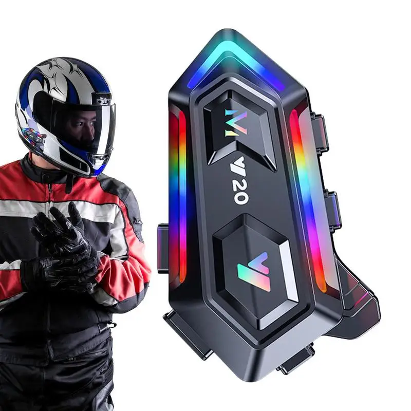 Motocyklová klobúk náhlavná súprava RGB Light Motocykle náhlavná súprava hluku Zrušenie automatického odpovede Automatické vodotesné bezdrôtové slúchadlá pre motorku
