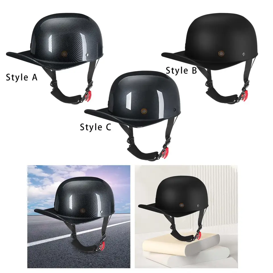 Motocyklová prilba baseball v štýle Cap Cap Adult Helma Half Helma pre moped Street Bike robustný profesionálny multifunkčný multifunkčný