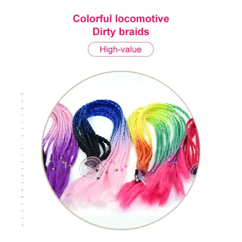 Motocyklová prilba Braids Žena Braidy pre motocyklovú prilbu Multicolor Twist Twist Dual Pigtail cop s prísavkou