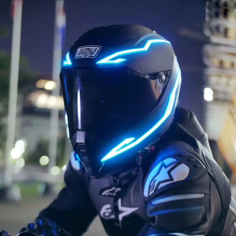 Motocyklová prilba Light Night Riding Signálna prilba 4 v 1 el Light 3 režim LED prilba LIGHT Svetlo dekorácie príslušenstva príslušenstva príslušenstva