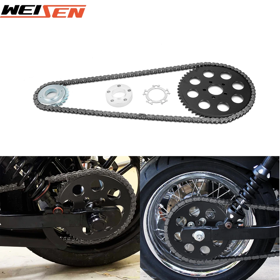 Motocyklová reťazová konverzná súprava súprava zadného predného ozubeného kolesa pre roky 2006-2017 Harley-Davidson Dyna Twin Cam Super Glide 、 Street Bob