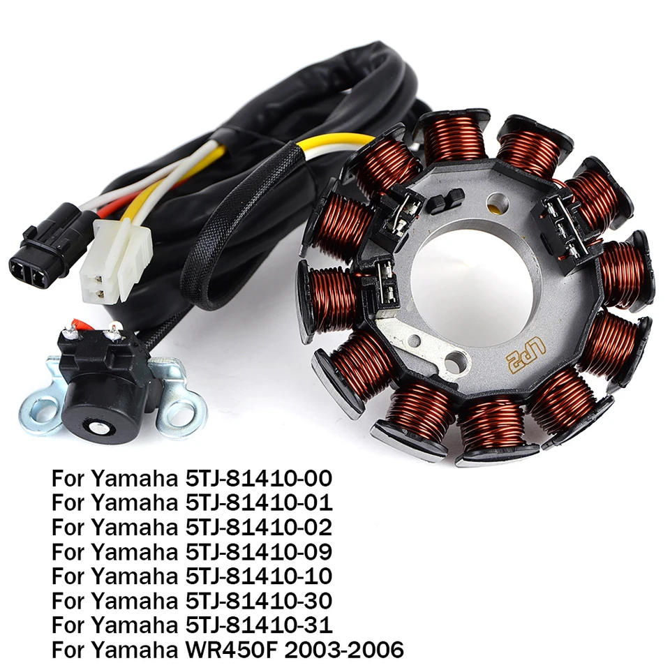 Motocyklová zapaľovacia kožba Magneto Stator Coil pre Yamaha WR450F WR 450F WR 450 F 2003 2004 2005 2006 OEM 5TJ-81410-00 5TJ-81410-09