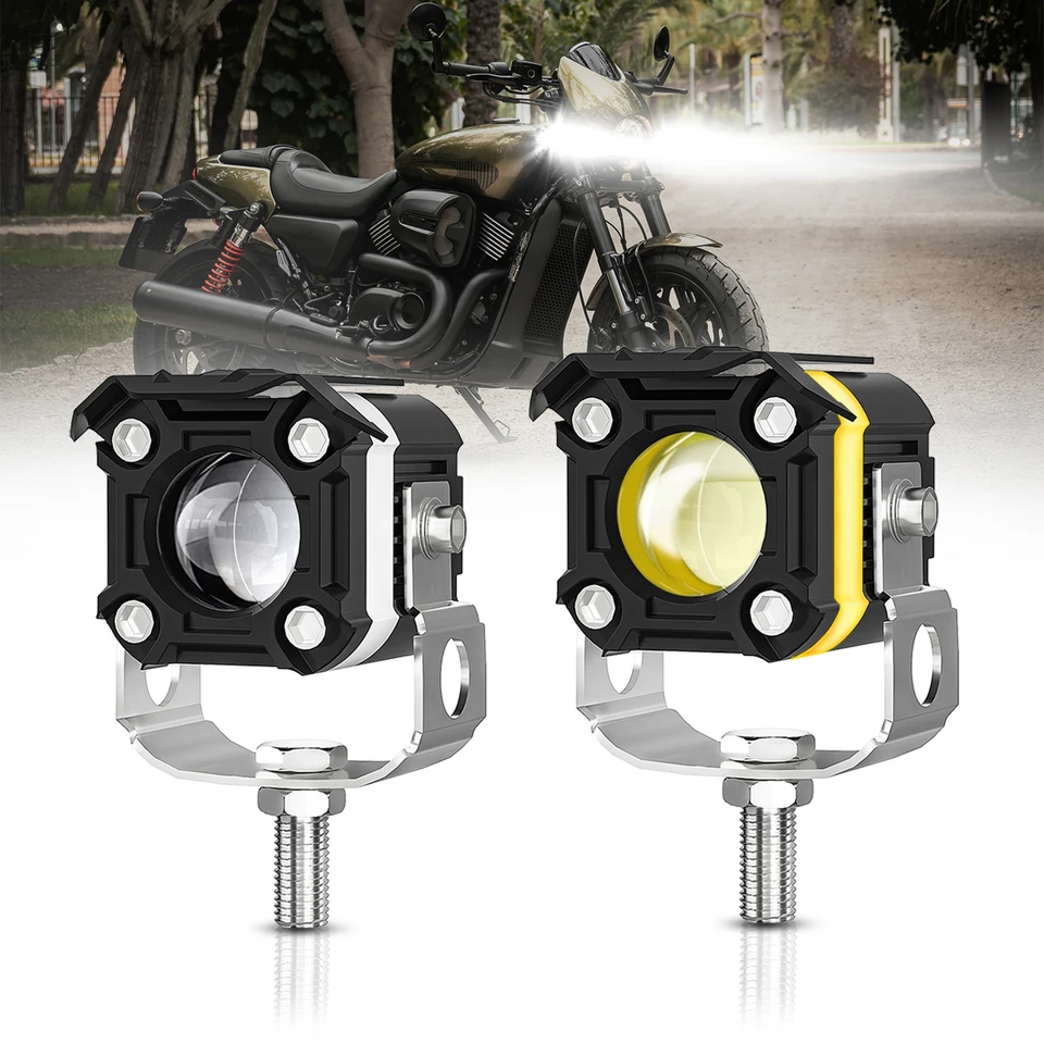 Motocyklové LED diódové svetlá 60W 6000LM 6000K/3000K Super žiarivo žlté biele reflektory Vodotesné hmlové svetlá pre autá traktor