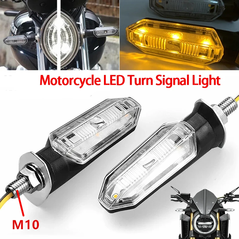 Motocyklové LED signálne svetlá Amber 10 mm mini 12V Moto indikátor Lampa Univerzálny predný zákrutový smerový signál LED svetlá