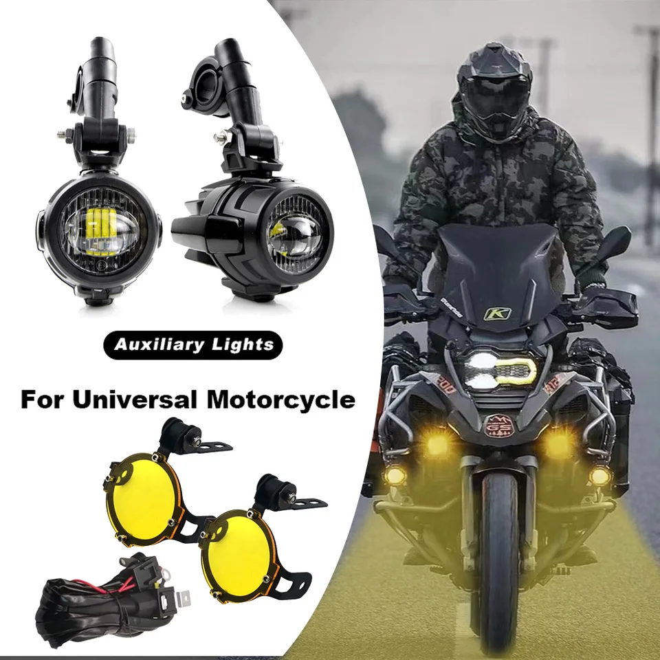 Motocyklové LED svetlomet Auxiliary Lamp Spotlight Spotlight žltá biela farebná hmlové svetlá pre BMW R1200GS/ADV K1600 R1200GS F800GS