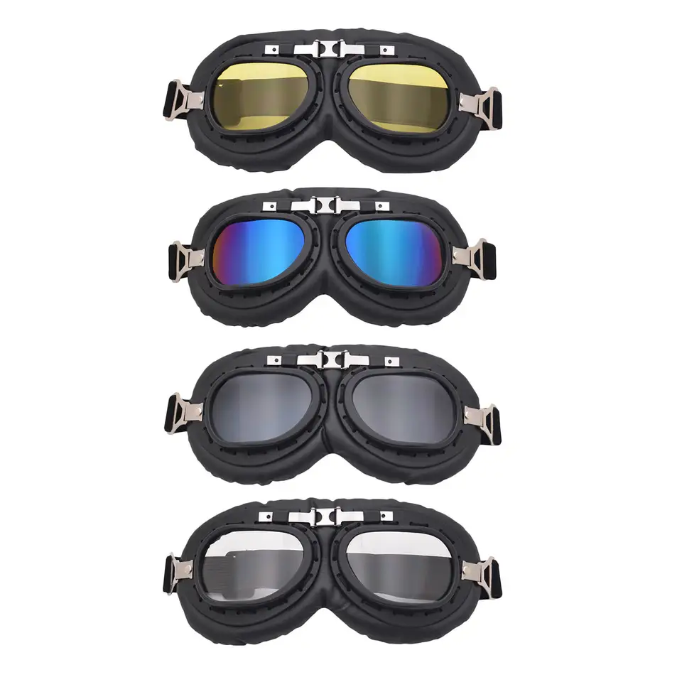 Motocyklové okuliare Pilotný štýl parný parné retro športové okuliare Motokros goggle fit for harley jazdecký pretekár Cruiser Scooter