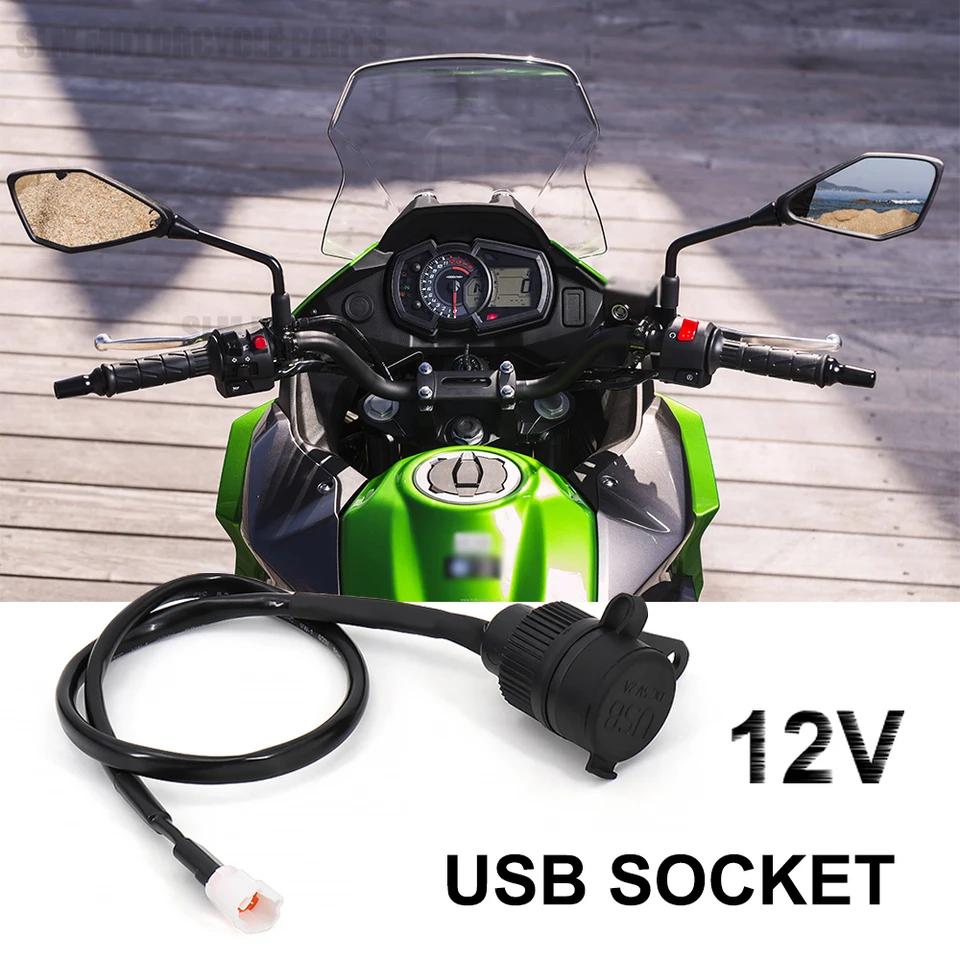 Motocyklové príslušenstvo 12V Duálne USB motocyklové nabíjačku zásuvky Ciget Lighter Adapter pre Kawasaki Versys X-300 X300