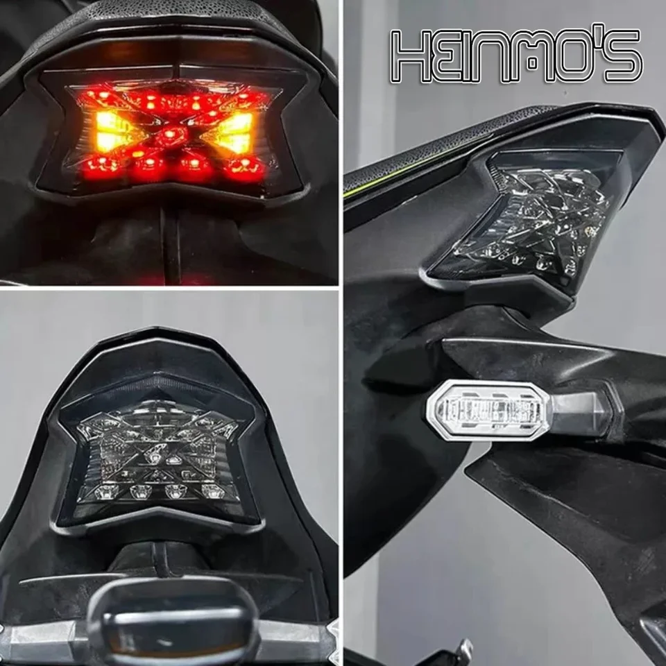 Motocyklové príslušenstvo zadné svetlá brzdové zastavenie svetla Turn Signál LED integrovaná lampa pre Kawasaki Z650 Ninja650 Z900 2017-2025