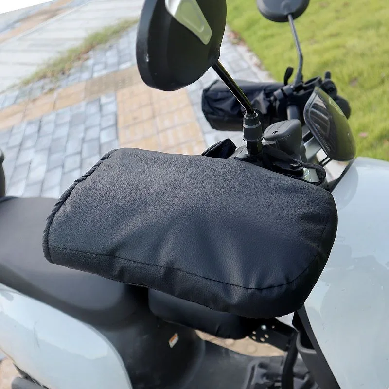 Motocyklové riadidlá Muffy Zimné vybavenie rukavicové rukavice Pu teplejšie rukavice nepremokavé ruky