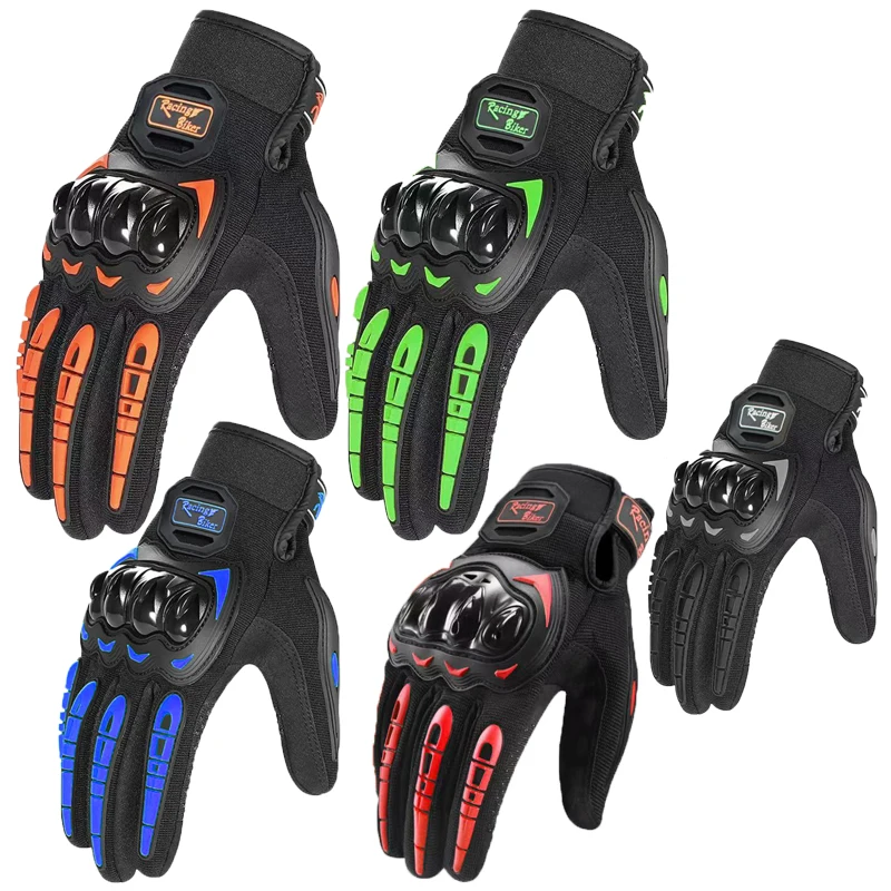 Motocyklové rukavice muži Muži priedušné motocykel Full Fing Guantes Motokros Motobike dych sieťou dotykovú obrazovku Racing rukavice