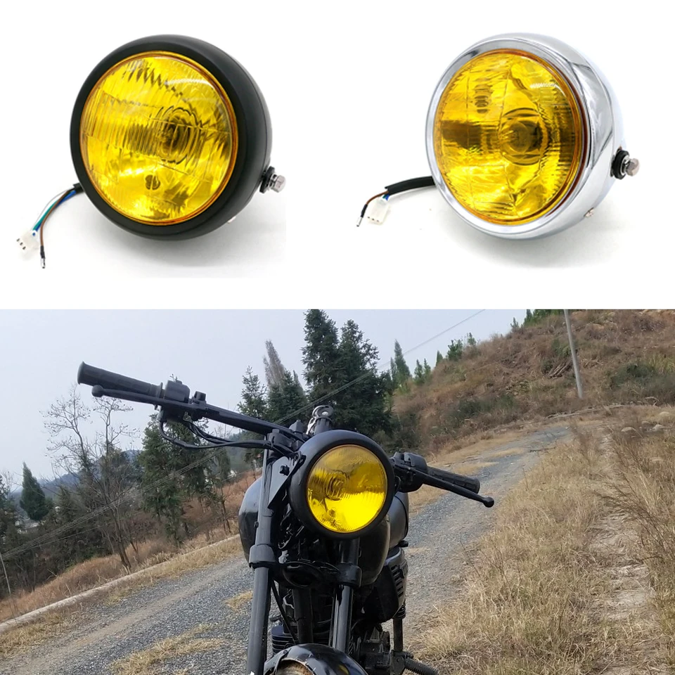 Motocyklové svetlo 5,75 palca 5-3/4 '' halogénové svetlomet s držiakmi pre Honda CG125 GN125 Shadow VT600 CB600 Hornet 250 Cafe Racer