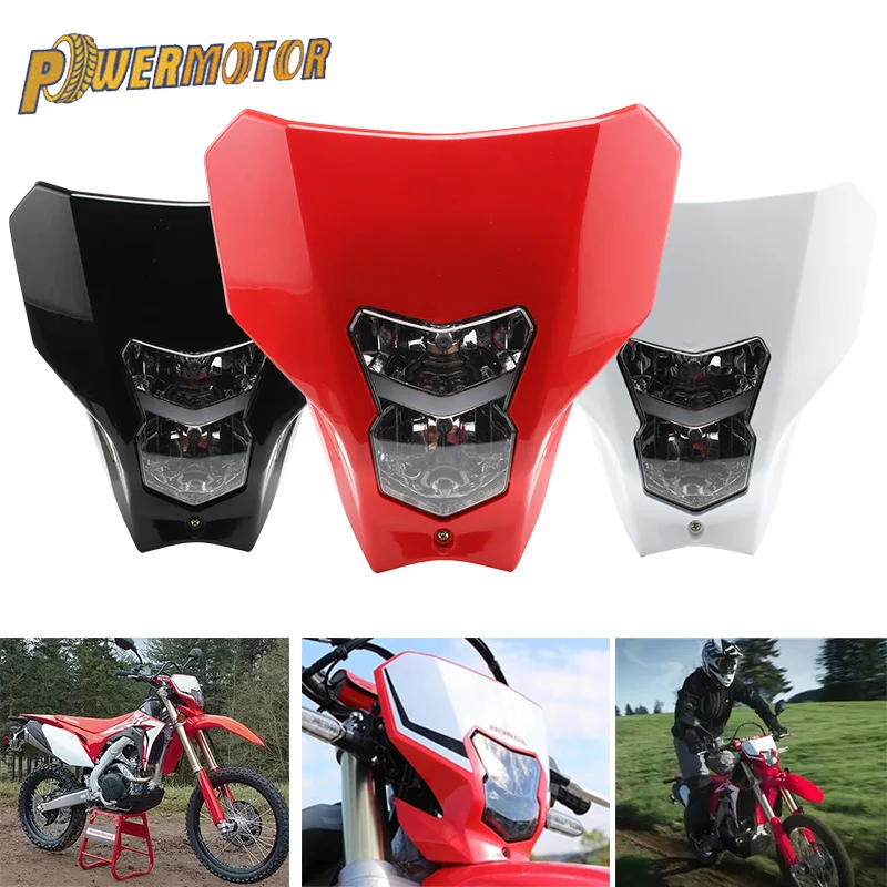 Motocyklové svetlomet 12V svetlometový svetlomet pre Honda CRF450 CRF450XR CRF450L CRF250 R/L/X 2019-2020 Supermoto Dirt Bike Bike