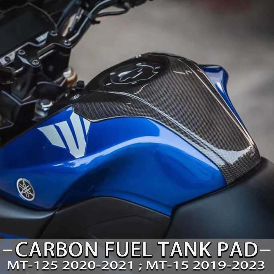 Motocyklové uhlíkové vlákno Plynové podložky podložky na nálepku Tank Ochrana krytu pre Yamaha MT-15 MT15 2018-2023 MT-125 MT125 2020-2022