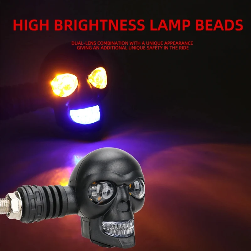 Motocyklové zákruty Signály LED Spotlighty lebky lebka Duálne farebné hmlové svetlo pomocné svetlomet pre motocyklové doplnky Kawasaki Z750