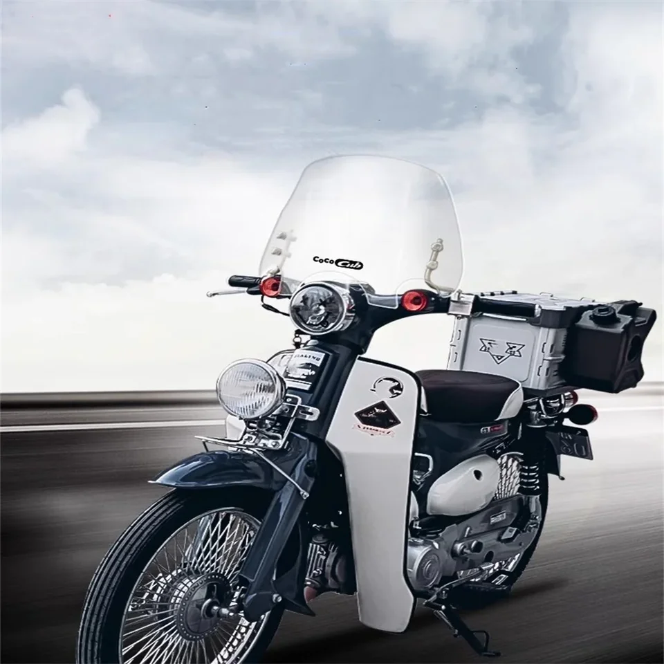 Motocyklové čelné sklo modifikované predné sklo predného skla pre jialing Coco Honda Super Cub