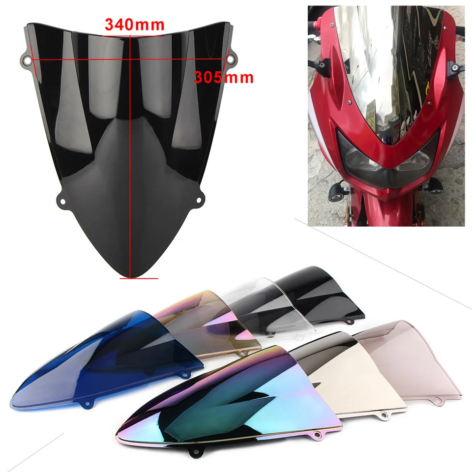 Motocyklové čelné sklo čelného skla dvojitá bublina pre Kawasaki Ninja 250 250R 2009-2012 a EX250 2008 2009 2009 2011 2011 2011 ABS Plastic
