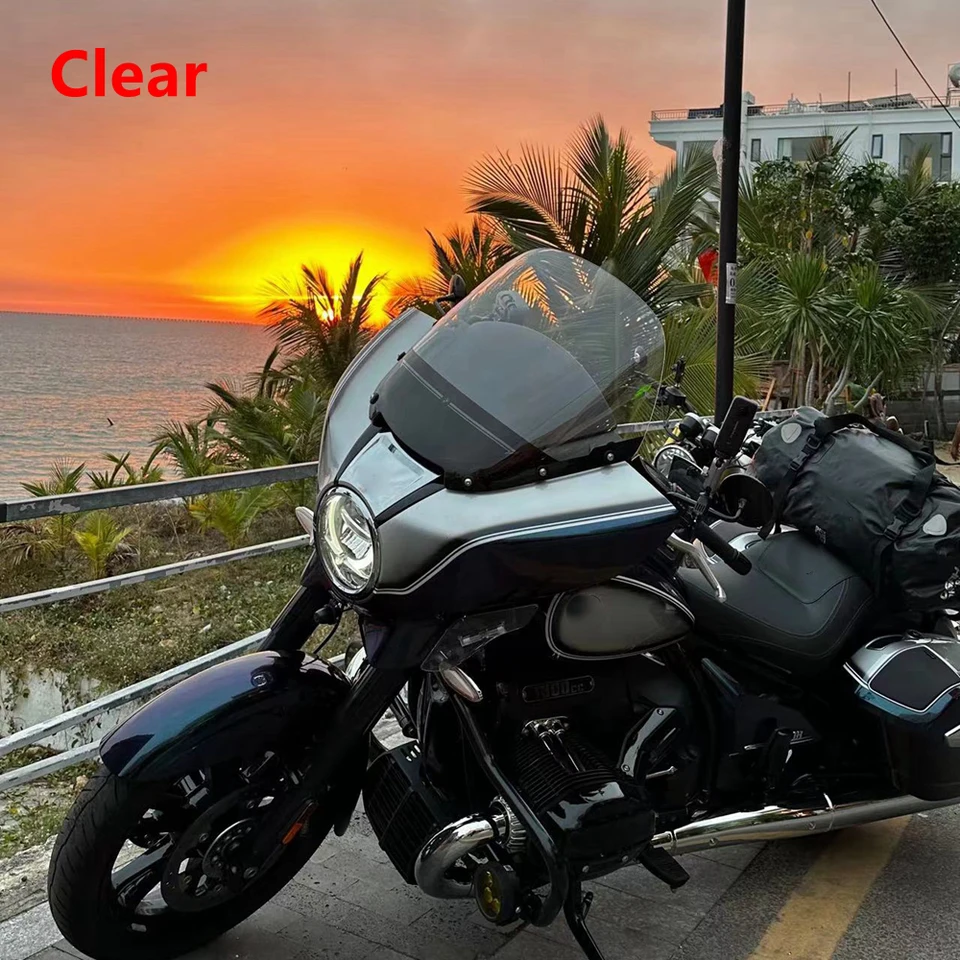 Motocyklové čelné sklo čelného skla krytého vetra obrazovky Shield Flow Flow Flow pre BMW R18 Bagger R 18 Transcontinental