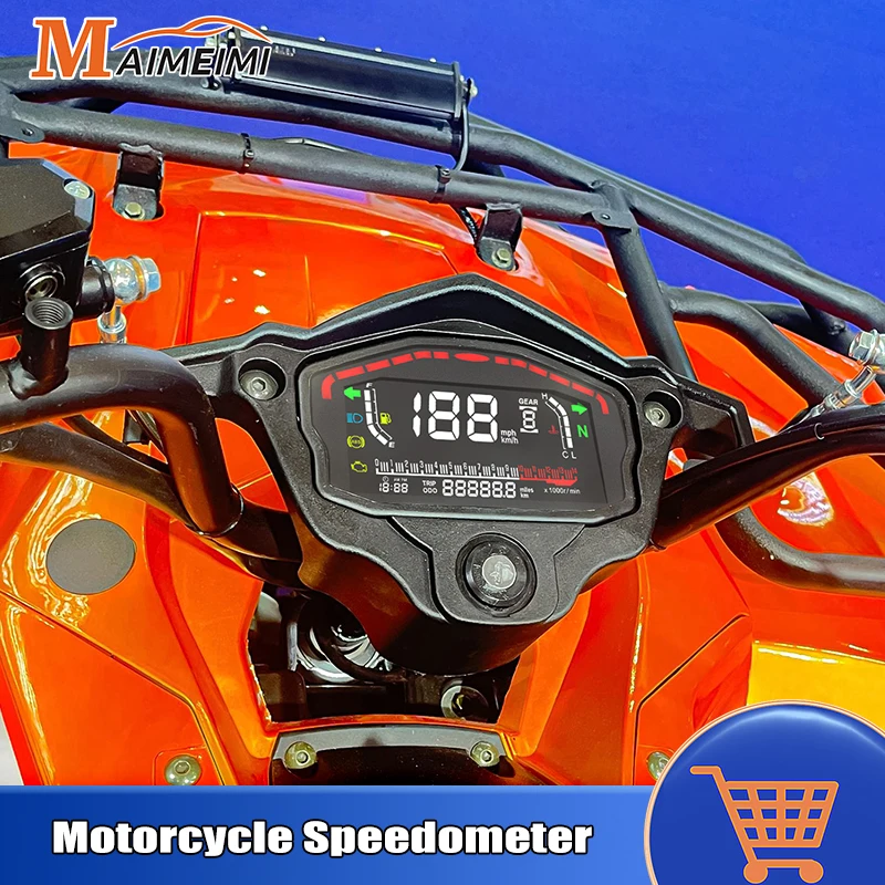 Motocyklový digitálny prístrojový prístrojový panel LCD Schadometra o kilometer na kilometer 140000 ot / min s držiakom pre Honda pre Yamaha pre Kawasaki pre Suzuki