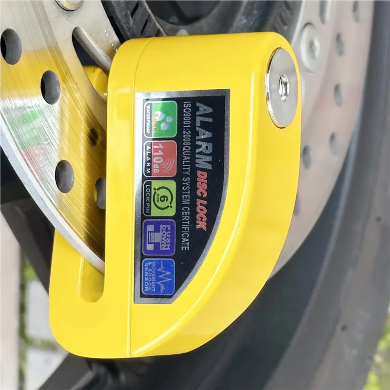 Motocyklový kolobežník Disk brzdový zámok motora bicykla proti krádeži kolesa Zamknutie brzdy Zamknutá vodotesná bezpečnostná ochrana alarmu 6 farieb