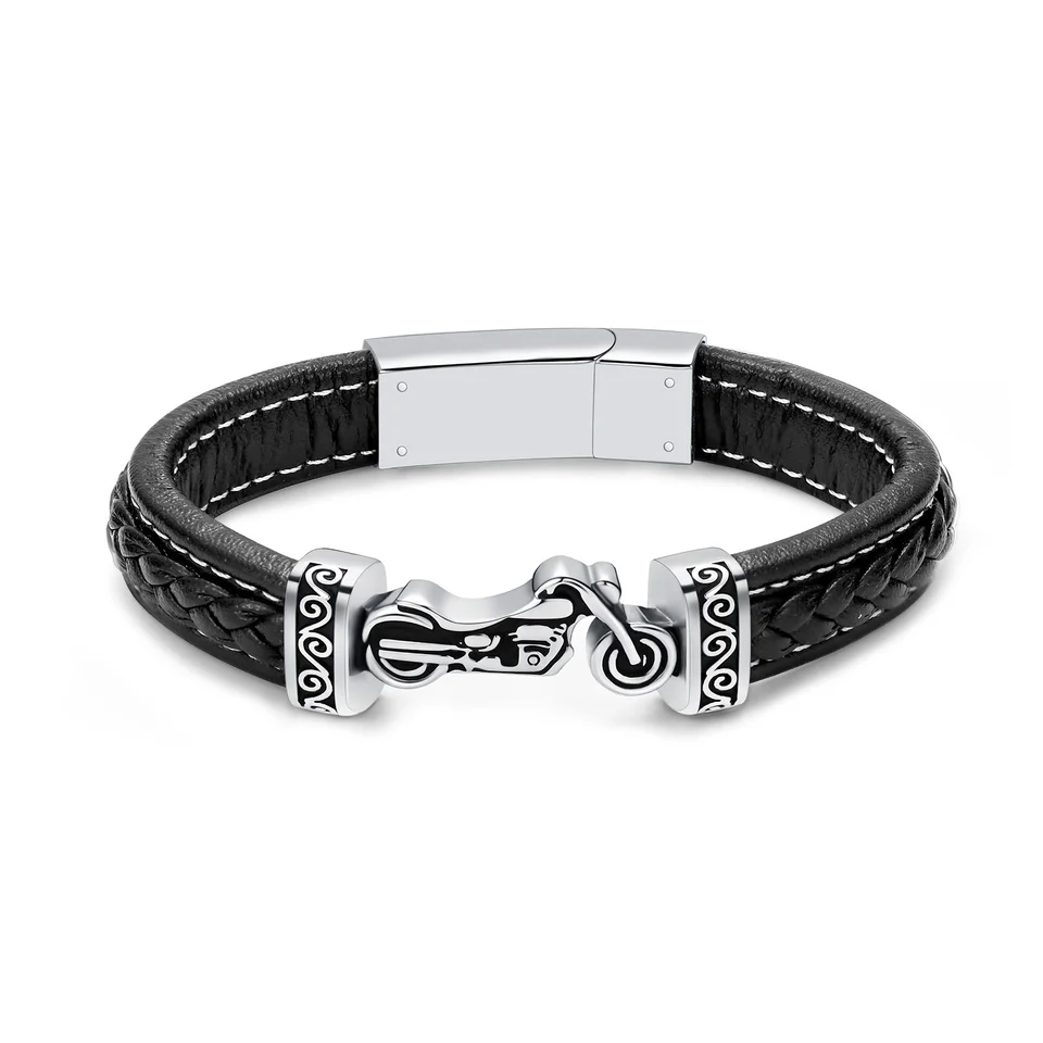 Motocyklový kremačný náramok pre popol pre mužov pre mužov pletená kožená náramok náramok Cuff Bangle Memorial Urn Šperky na pohrebné pamiatky darček