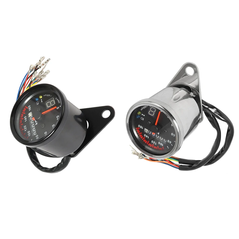 Motocyklový tafometer kilometer LED digitálny indikátor Dual Speed ​​Meter Universal 12V pre väčšinu modelov motocyklov