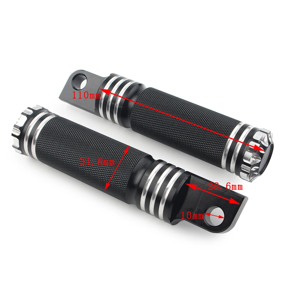 Motocyle Footrest Footpeg Mužské držiaky pedálové pešie kolíky Odpočívaj pre Harley Davidson Bike Motor Universal 2ks