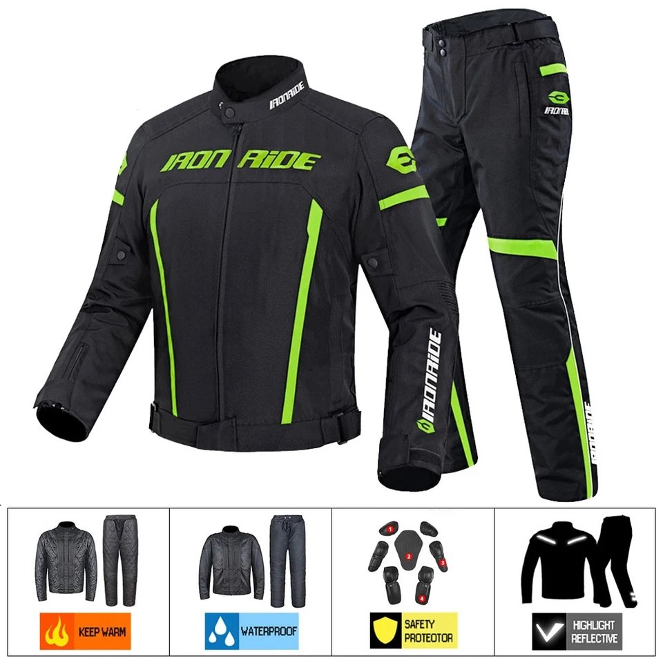 Motokross bunda Nepremokavá závodná bunda Ochranné muži Four Seasons Moto Protection Motorcycle Bunda s Linnerom