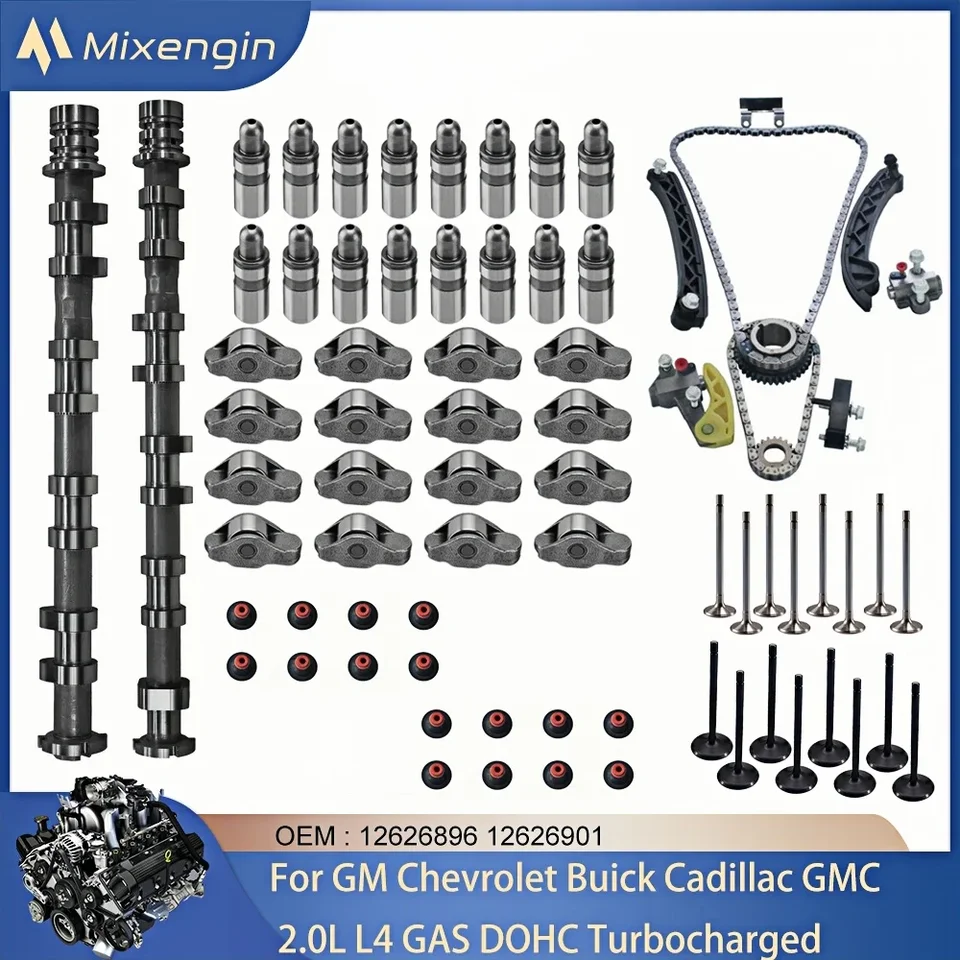 MOTOR CAMSHAFT VENTILY VENTIL ROCKER ROCKER OLEJ TEAL ČASOVÝCH SÚBOROV Sada 2,0L L4 Plyn DOHC pre GM Chevrolet Buick Cadillac GMC 13-22