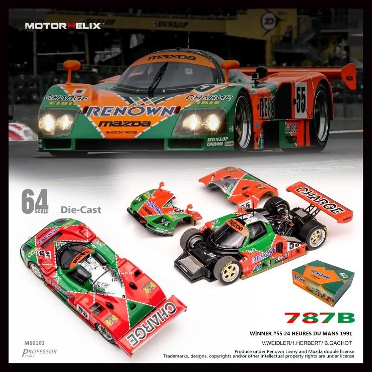 Motorhelix MH 1:64 787B 55 Majster zliatiny automobilu