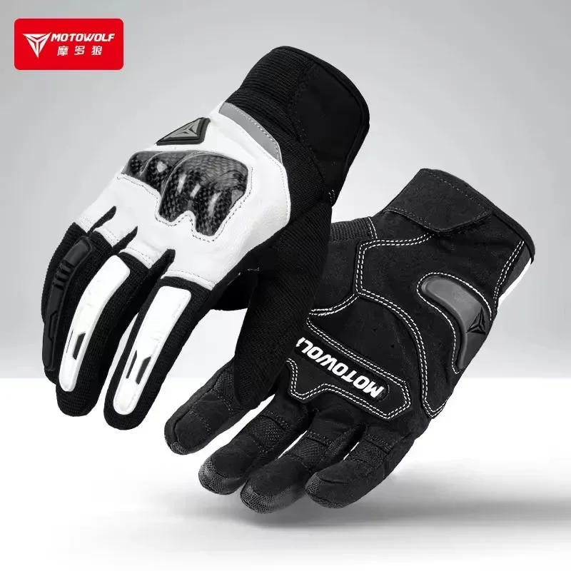 Motowolf Full Finger Racing Rukavice pre motocykel Štyri sezóny motorové bicykle jazdiace rukavice