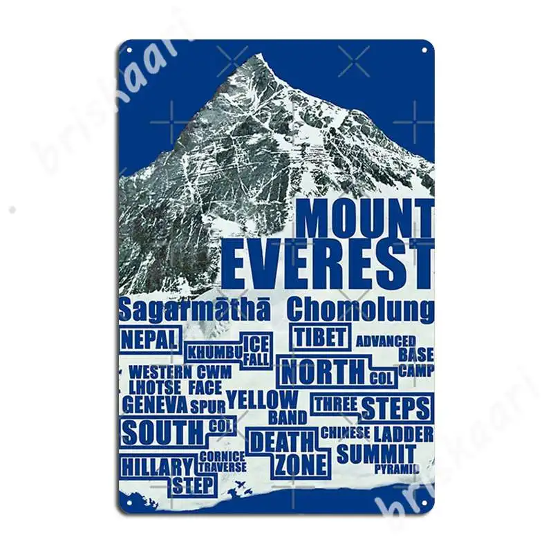 Mount Everest - Routes Metal Signs Wall Pub Plaques Classic Club Bar Tin Sign Plagáty