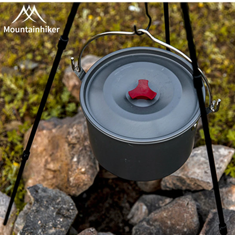 MountainHiker 4L Camping Hanging Pot Sware Outdoor Slaveware 4-6 Osoby piknik BBQ Cooking cestovný ruch rybárskych kuchynských zariadení
