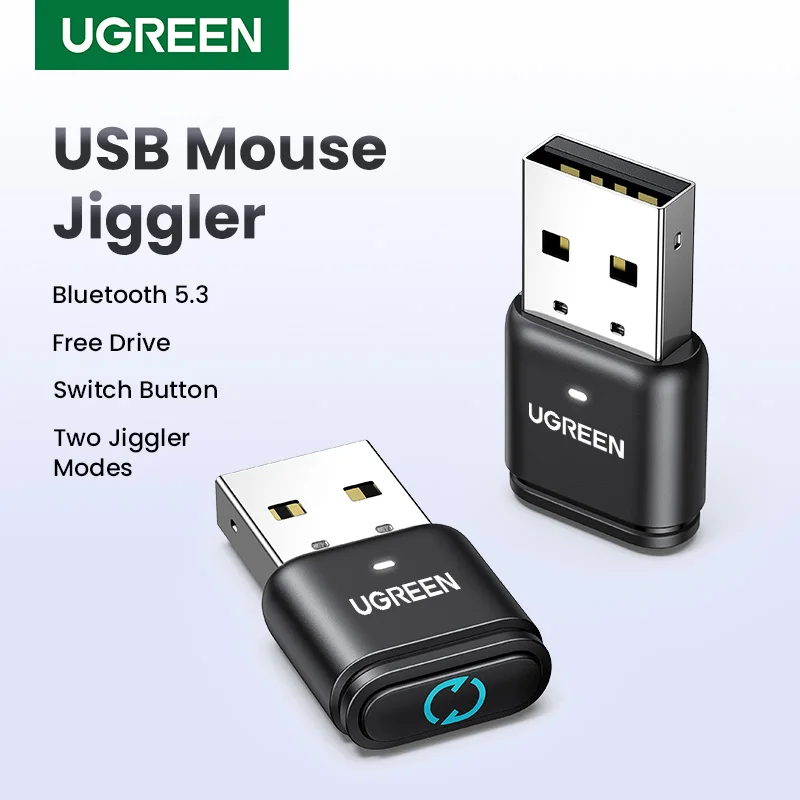 Mouse Jiggler USB Wireless Bluetooth Dongle Adapter Mover Mover s tlačidlom prepínača, režimy Shaker 2 kýč
