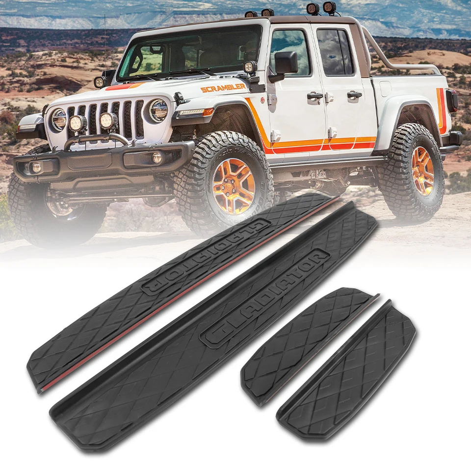 MoveOtor 4ks čierna vstupná doska Pedál Pedálové dvere Sill Guards Prahový ochranca pre Jeep Gladiator JT 4DOOR 2019-2021