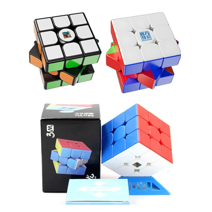 Moyu Meilong 3M/ 3M V2 Series Magnetic Cube Black/ Stickerless 3x3x3 Speed ​​Cube Profesionálna magnetická kocka Puzzle Hračky pre deti