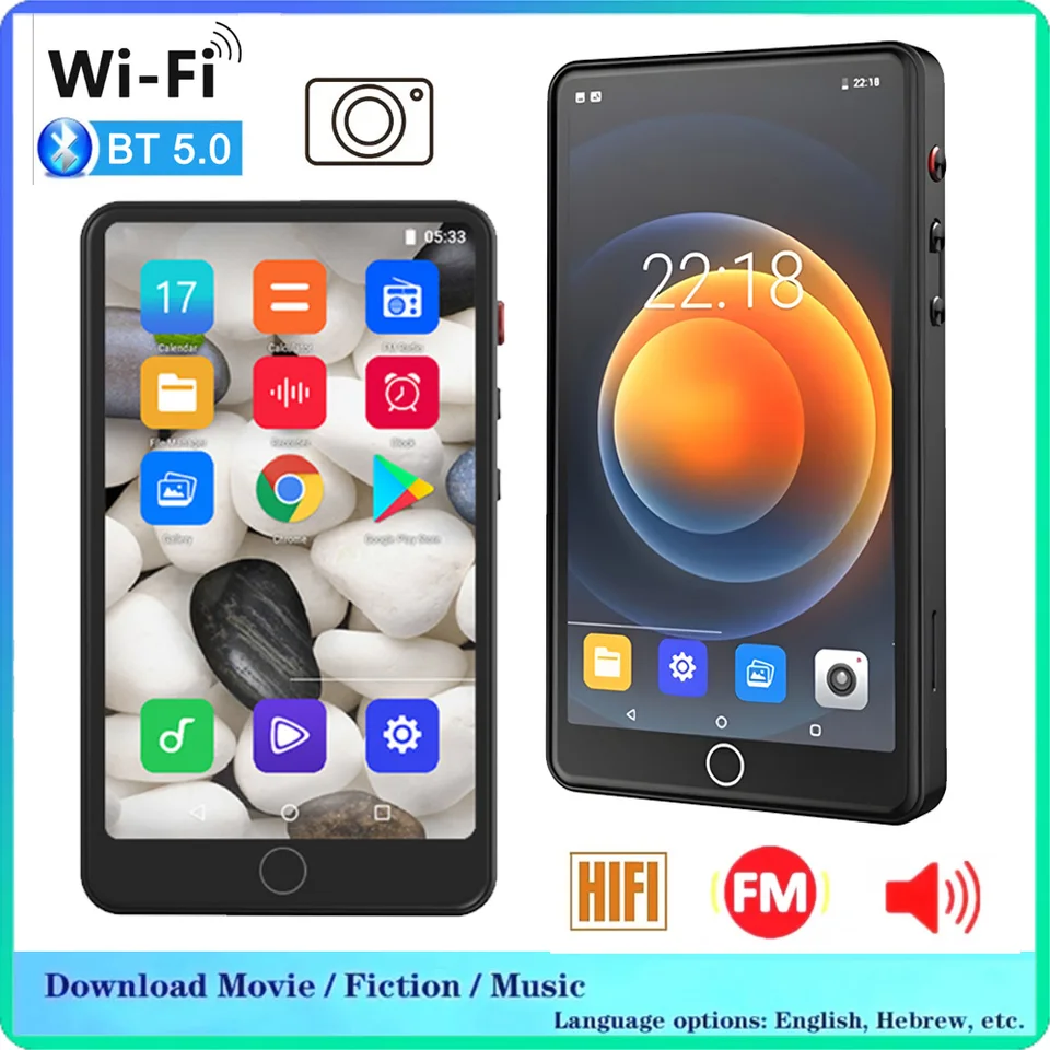 MP3 MP4 Android Audio Video Player WiFi pre Bluetooth 5.0 MP4 32-64 GB Touch Operation Smart Internet Access Support 45