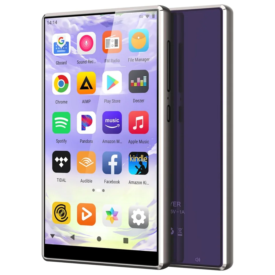 MP3 prehrávač s Bluetooth a WiFi, Oilsky M501 80 GB Hudobný prehrávač, 1080p Android 9,0 MP4 prehrávač do 512 GB