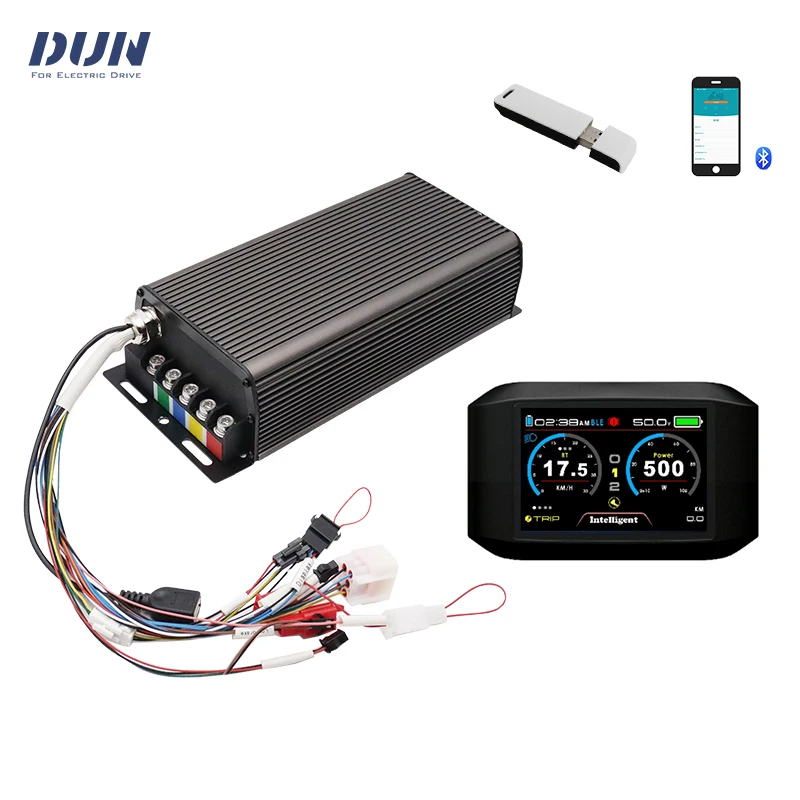 MQCON SVMC72100-APT V2 48V-72V 100A 3KW BLDC Motor Ovládač s novým rýchlomerom TFT 750C