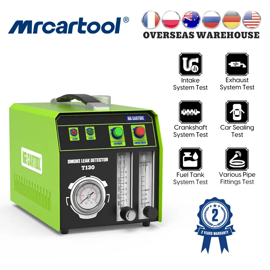 MR cartool T130 automobilový únik detektora úniku oleja Olejová úniková lokalít lokalizátor EAP Systém dymu testera Výfukový plyn analyzátor pre auto pre auto