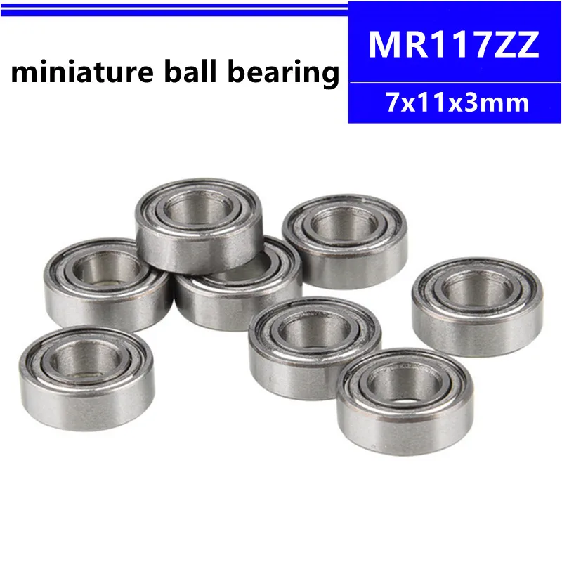 MR117ZZ 7*11*3 mm Miniatúrne ložisko guľôčok MR117-2Z 7x11x3 mm MR117 MR117Z Miniature Deep Groove Ball Less