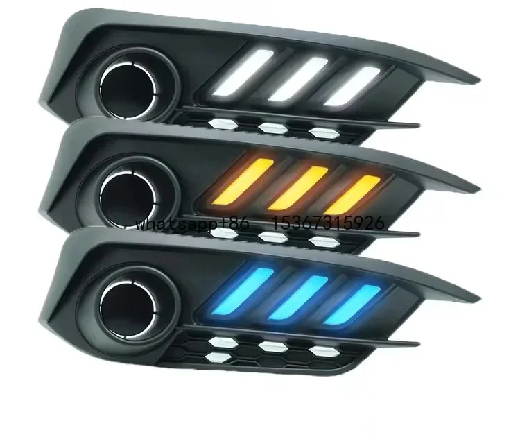 MRD pre Honda Civic Sedan2016-2018 LED denné bežecké svetlo Mustang Style DRL Turn Signal Signal Lamp Cover žltá+biela+ľadová