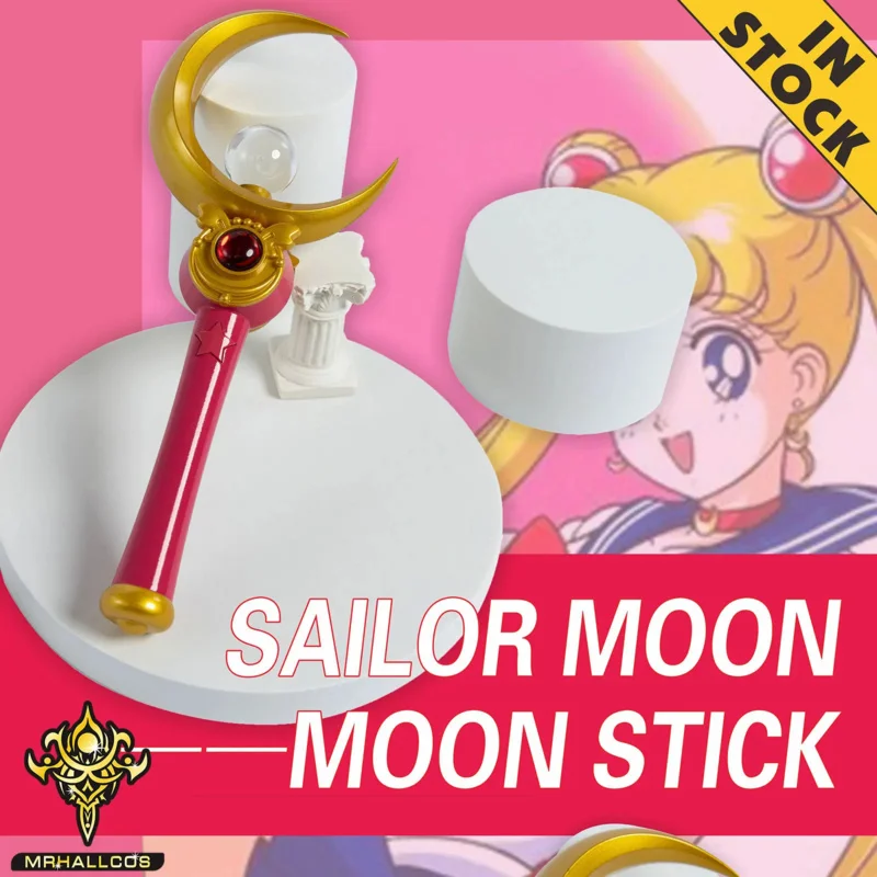 MrHallcos Anime Cosplay námorníci Moons Usagi Tsukino Moon Stick Crystal Props kostým Halloween Party Comic Kid Detské dospelé ženy