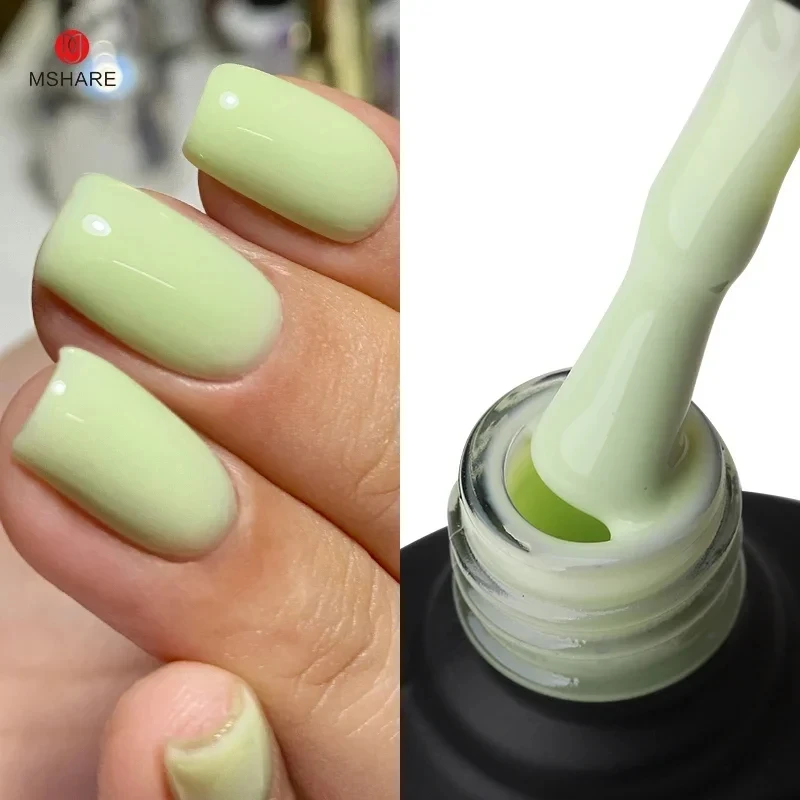 MSHARE MACARON GUMBER ZÁKLAD GEL GEL Hrubý nechtový základný kabát Self vyváženie Posilnenie UV CONTUKTY Mliečna ružová žltá viazaná 10 ml
