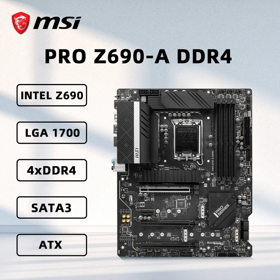 MSI PRO Z690-A DDR4 Podpora základnej dosky 12900K 12700KF I5 12400F I5-12400F 12600KF CPU LGA1700 HDMI PCIE 5.0 ATX Z690