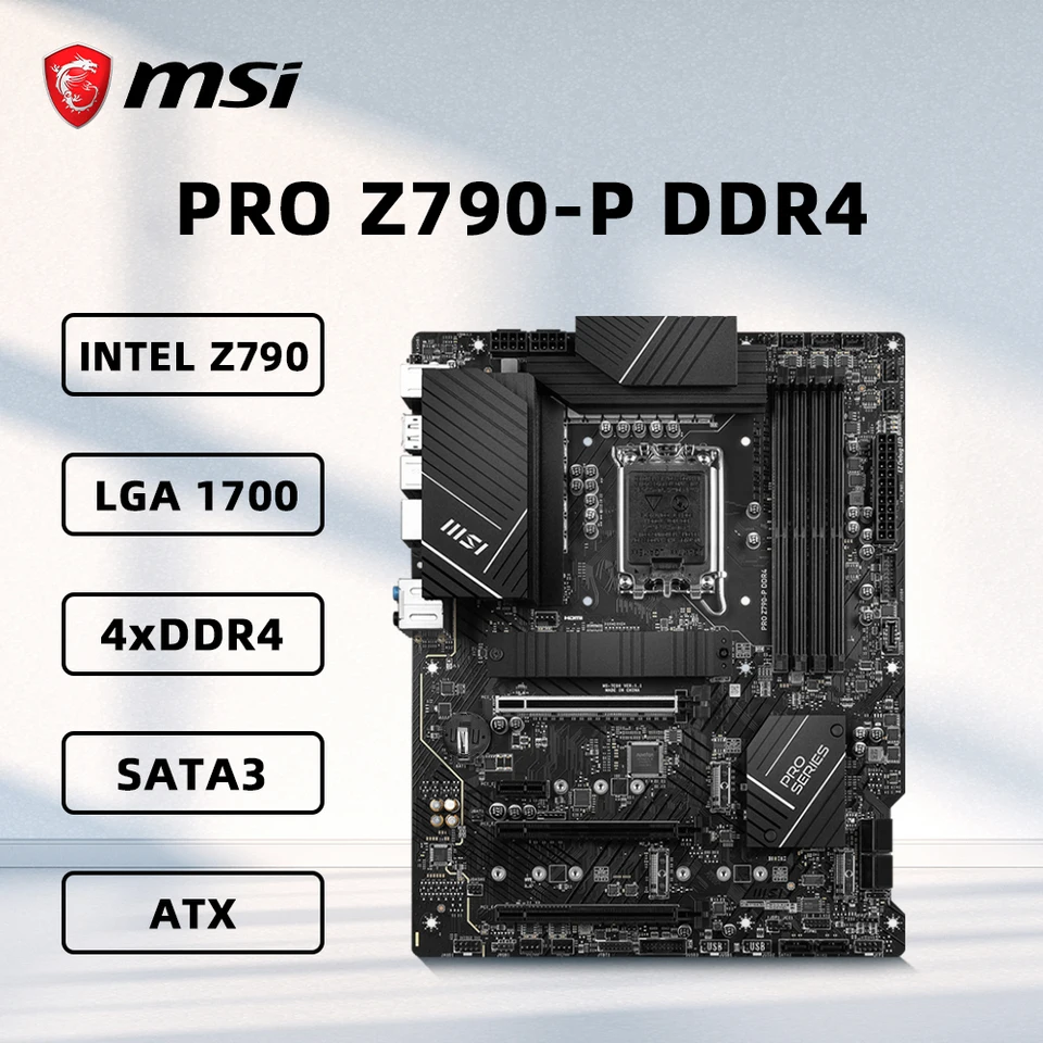 MSI PRO Z790-P DDR4 Základná doska 13900 13600K I5-12400F I5 12400F 12100 CPU DDR4 HDMI M.2 NVME ATX LGA1700